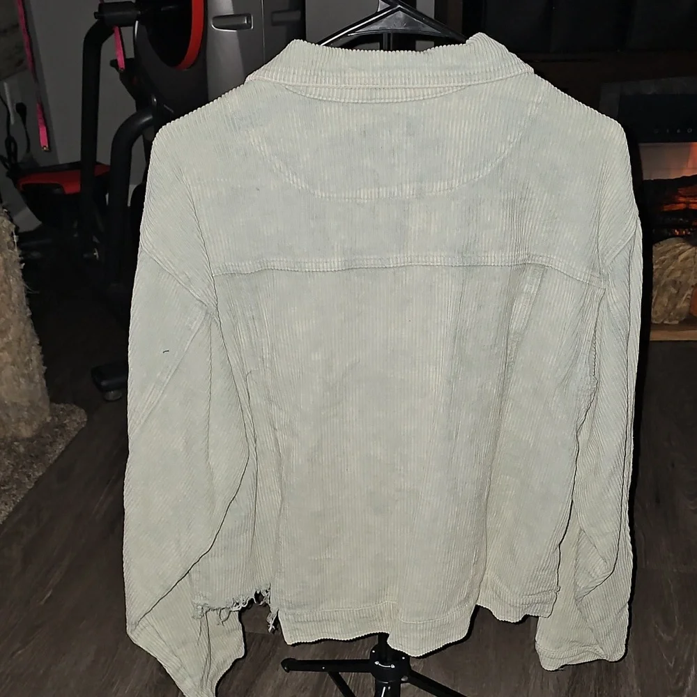 POL Womens Super Cute Like New Sage Green Corduroy Jacket. Adorable!